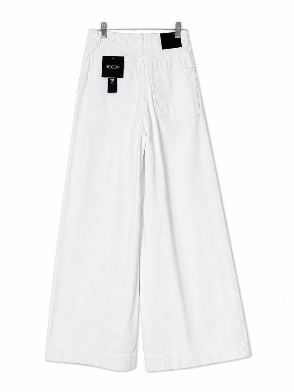 Toccin White Wide Leg Pants Size 4 High Waisted Minimalist Chic - Picture 3 of 3